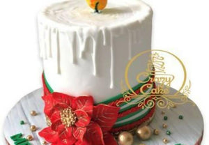 【冷凍】クリスマスキャンドル 1段 デザインフォンダンケーキ|ケーキ|CRAZYCAKE - スイーツモール