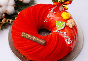 【冷凍】クリスマスリースケーキ ラズベリーショコラ | チョコレートケーキ | パティスリーAile(エル)| リースケーキ - スイーツモール