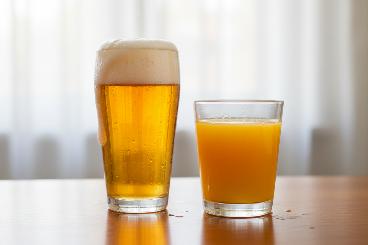 ビール と オレンジ ジュース