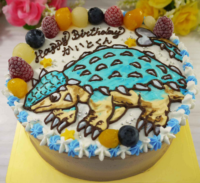 【冷凍】恐竜のイラストケーキ | 恐竜ケーキ オーダー | ケーキ工房モダンタイムス|誕生 日 ケーキ オーダー キャラクター