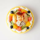 【冷凍】みずみずしいフルーツが乗った写真ケーキ 濃厚スフレ チーズ ケーキ デコレーション 15.5cm ｜ケーキ｜いちごおじさんの洋菓子工房 | ケーキ 写真 プレート・誕生日ケーキ 写真 - スイーツモール