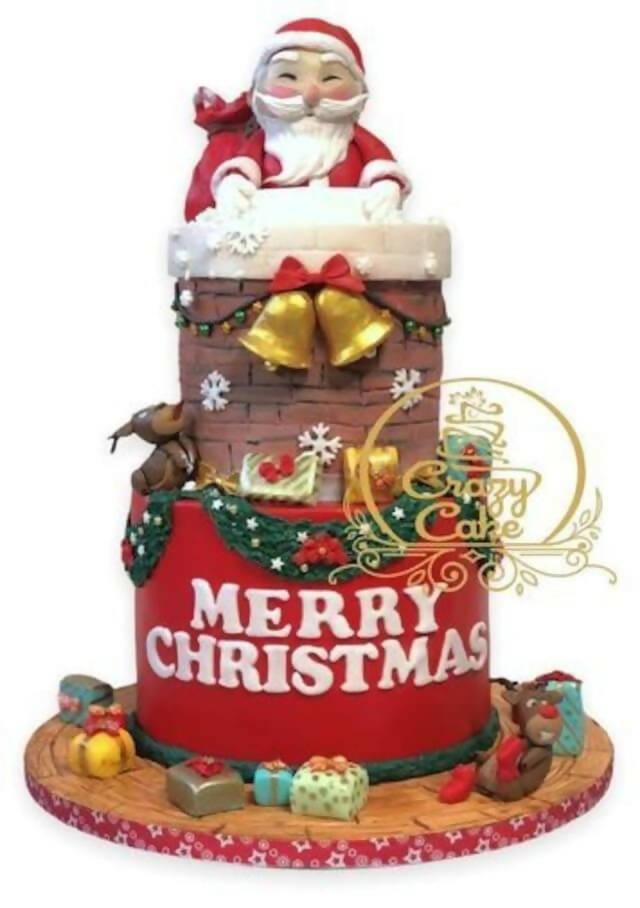 【冷凍】サンタクリスマス 2段デザインケーキ｜ケーキ｜CRAZYCAKE - スイーツモール