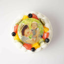 【冷凍】みずみずしいフルーツが乗った写真ケーキ 生クリーム｜ケーキ｜いちごおじさんの洋菓子工房 - スイーツモール