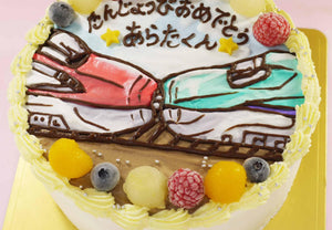 【冷凍】電車のイラストケーキ | ケーキ | ケーキ工房モダンタイムス-ケーキ-ケーキ工房モダンタイムス