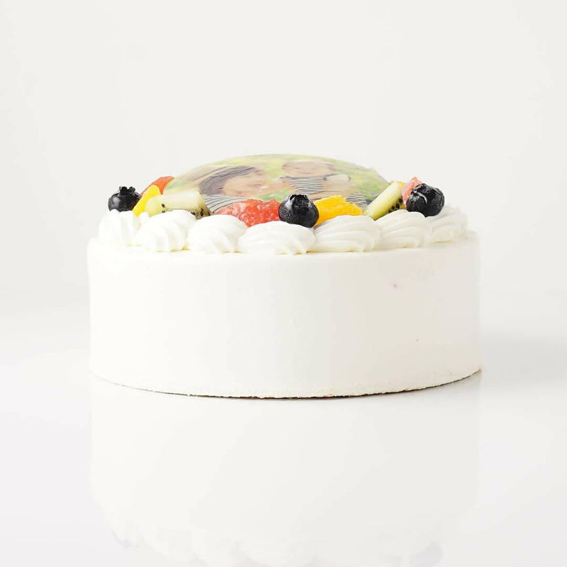 【冷凍】みずみずしいフルーツが乗った写真ケーキ 生クリーム｜ケーキ｜いちごおじさんの洋菓子工房 - スイーツモール