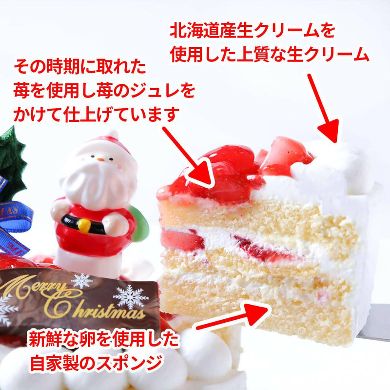 【冷凍】クリスマスいちごデコレーションケーキ | ケーキ | 写真ケーキのサンタアンジェラ - スイーツモール