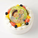 【冷凍】みずみずしいフルーツが乗った写真ケーキ 生クリーム｜ケーキ｜いちごおじさんの洋菓子工房 - スイーツモール