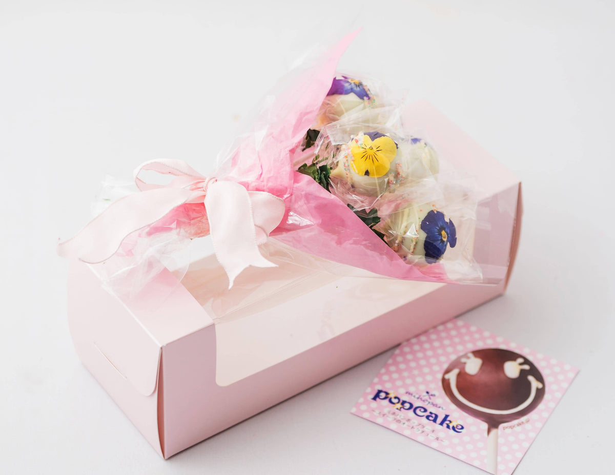 チョコケーキの花束♪ビオラのお花 ポップケーキブーケの通販・お
