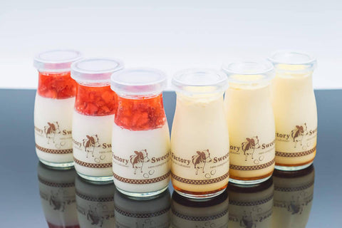 【冷蔵】いちごミルク&くちどけプリン 6本セット | プリン| Sweets Factory | いちごミルクプリン・イチゴプリン・いちごソース - スイーツモール