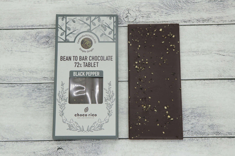 【常温】Bean to Bar Chocolate Tablet ブラックペッパー（クラタペッパー使用）40g｜チョコレート｜choco rico│カンボジア 胡椒 - スイーツモール