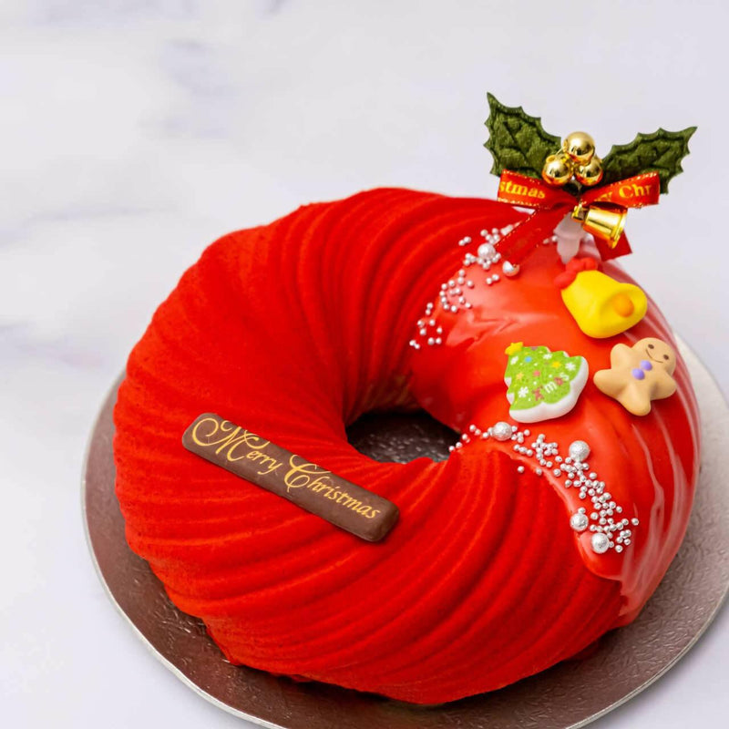 【冷凍】クリスマスリースケーキ ラズベリーショコラ | チョコレートケーキ | パティスリーAile（エル）| リースケーキ - スイーツモール