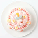 【冷凍】キュートな二段ケーキ・苺のバースデーデコレーションケーキ | ケーキ | 写真ケーキのサンタアンジェラ | ケーキ 二段 | 誕生日ケーキオーダー - スイーツモール