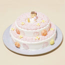 【冷凍】キュートな二段ケーキ・苺のバースデーデコレーションケーキ | ケーキ | 写真ケーキのサンタアンジェラ | ケーキ 二段 | 誕生日ケーキオーダー - スイーツモール
