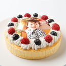 【冷凍】ベイクドチーズのバースデー写真ケーキ 5号 | チーズケーキ| 写真ケーキのサンタアンジェラ - スイーツモール